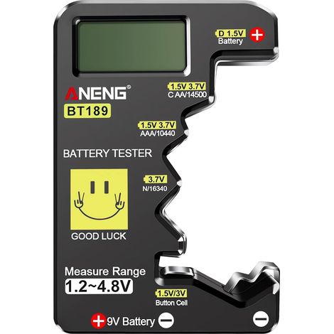 Comprobador de baterías digital, comprobador de baterías universal, comprobador de baterías universal con pantalla LCD, comprobador de capacidad de baterías portátil para pilas AA, AAA, CDN 10440, 163 (1/5)