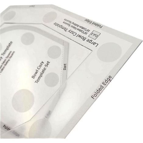 Set of cutting rulers for comfortable bowls, 3 clear acrylic quilting bowl templates for food knots (1/5)