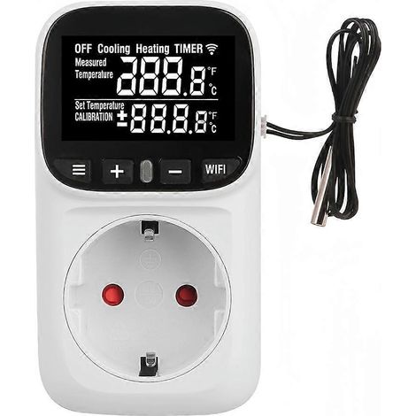Prise thermostat intelligente TUYA WIFI avec capteur et télécommande (prise UE) 16 A (1/5)
