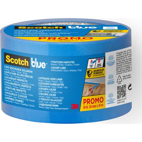 Ruban de masquage Finitions Parfaites ScotchBlue™, 24 mm x 41 m, 2 Rouleaux/Emballage, 100% PEFC SGSCH-PEFC-COC-110078