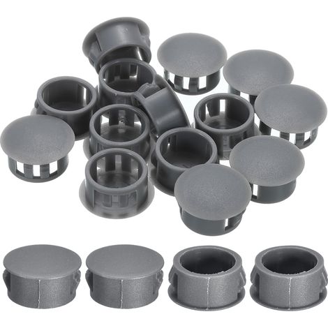 28Pcs Bouchon de Trou en Nylon, 16.5-17mm Diamètre de Trou Bouchon d'étanchéité Rond Souple et Flexible de Verrouillage Bouchons en Caoutchouc pour Bouteille, Tuyaux, Cuisine, Gris (1/5)