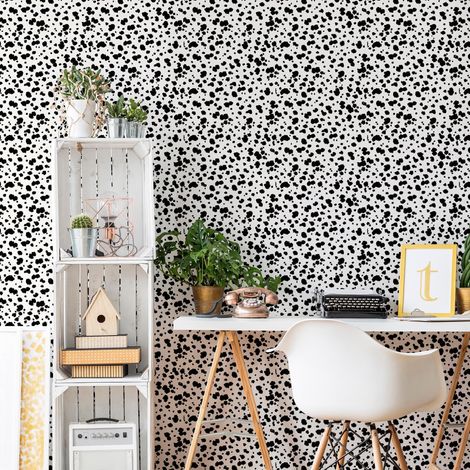 Superfresco Dalmatian Black White Mono Wallpaper Animal Print Paste The Wall (1/5)