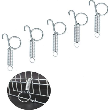 5 Crochets à Ressort pour Cage,Printemps Crochet De Verrouillage,Fixation Pet Cage Porte pour Fixer Lapin,Écureuils,Oiseaux,Rongeurs (1/5)