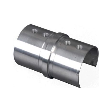 Deco Fer Forge – Connecteur droit pour tube Ø42.4mm – Inox 304 résistant à la corrosion – Épaisseur 1.5mm pour garde-corps verre – Applications intérieures/extérieures