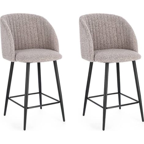 Tabouret de cuisine noir et vison (1/5)
