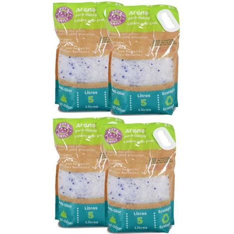 Litière pour chat - JUANIO - Pack 4 x 5 L - Écologique - Anti-odeur - Très absorbante (1/3)