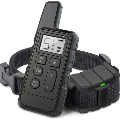 [NIEMALS VERWENDET] Hundeschockhalsband, 500 m, Hundetrainingshalsband mit Fernbedienung, wiederaufladbar, IPX7 wasserdicht, elektronisches Halsband für kleine und mittelgroße Hunde, Schwarz