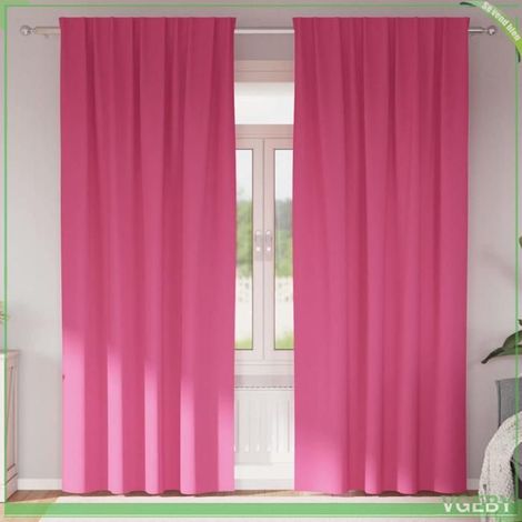 Rideaux occultants - FAFEISY - 4107515 - Rose vif - 225 x 140 cm - Avec anneaux et crochets (1/5)