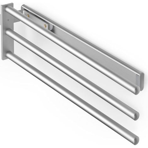 1 Porte-Serviettes Extensible,3 Bras Pivotants 90°,Aluminium Anodisé Mat,Cuisine Et Salle De Bain (1/5)