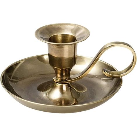 1 Bougeoir Laiton Doré Antique Hauteur 5cm Pour Bougies Ø2cm Décoration Table (1/5)