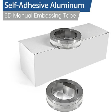 Ruban de gaufrage manuel 3D en aluminium, recharge d'étiquettes métalliques auto-adhésives Compatible avec les fabricants DYMO M1011/M11-1 rouleau 12mm x 3.65m (1/5)