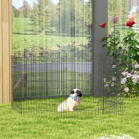 Recinto/box modulare per cani, conigli e roditori recinzione per piccoli animali, per uso interno ed esterno, 61 x 91 cm, nero