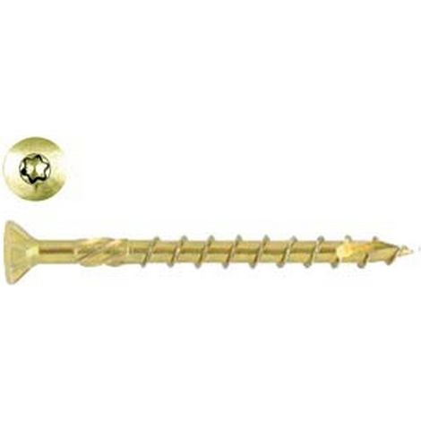 500PZ VITI TRUCIOLARE TESTA SVASATA TORX ACCIAIO ZINCATO GIALLO  mm4x40 filetto