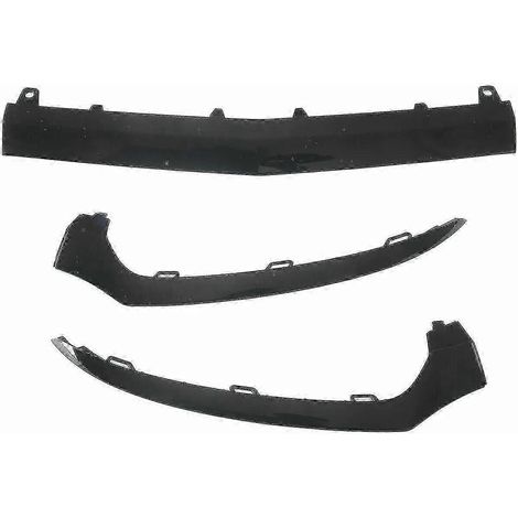 Baguette de pare-chocs avant inférieure chromée pour Mercedes-Benz Classe C W205 (2014-2018), accessoires de carrosserie, noir brillant (1/5)