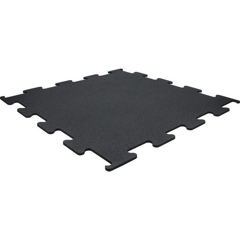 Sportboden - Puzzle-Mittelstück - Schwarz - 106 x 106 cm - 10 mm - Sportmatte für Fitnessboden im Homegym