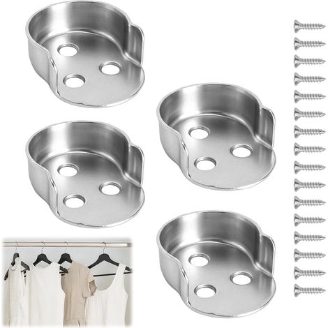 Supports Tringle Penderie 25 mm, Support Barre de Penderie avec Vis (1/5)