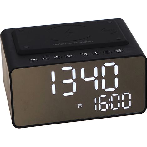 JVD - Réveil Stéréo Bluetooth Wave avec chargement sans fil et USB - Matériel professionnel (1/3)