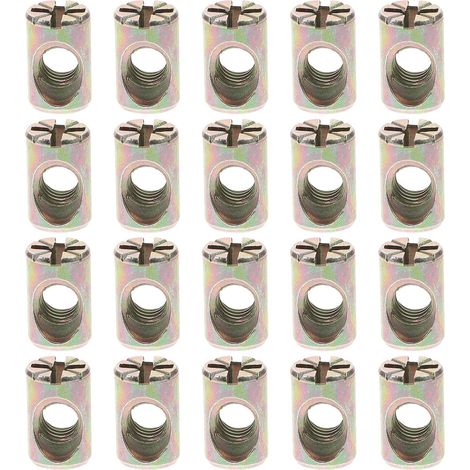 Lot de 20 écrous cylindriques en alliage zinc pour meubles et (1/5)