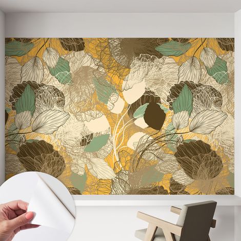 Tapete Selbstklebend - abwaschbar - Tapete mit Motiv - trendige Wanddeko - elegant Fototapete Pflanzliche Schönheit 152x104 cm (1/5)