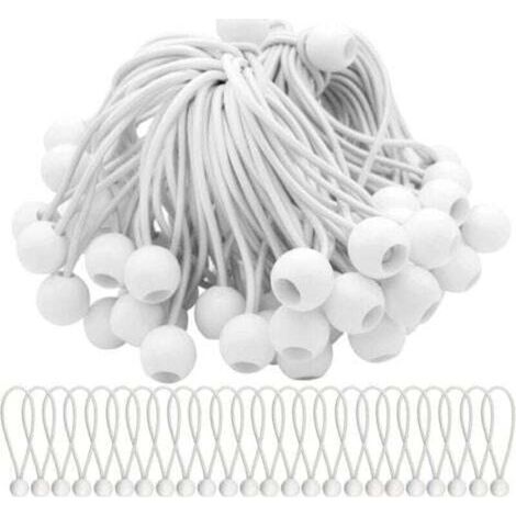 Lot de 50 Tendeur Elastique Cordons Élastiques avec Boules Sandow Elastique Boules Elastiques pour chapiteaux, tentes, bannières et bâches, (1/4)