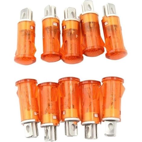 Lot de 10 voyants néon panneau 220V 110V 12V/24V CC rouge vert jaune 10 mm MDX-11A lampe de signalisation (1/5)