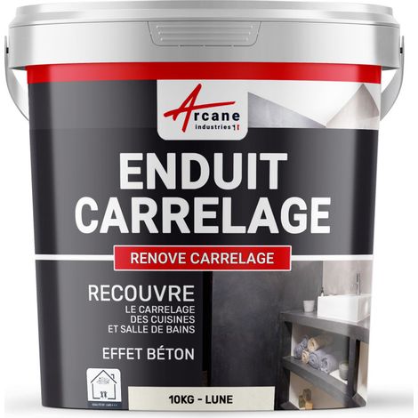 Putz für Fliesen - Fliesen verputzen - Betonbeschichtungs-Effekt - RENOVE CARRELAGE - Mond - Kit 10kg - 6.5m² für 2 Schichten