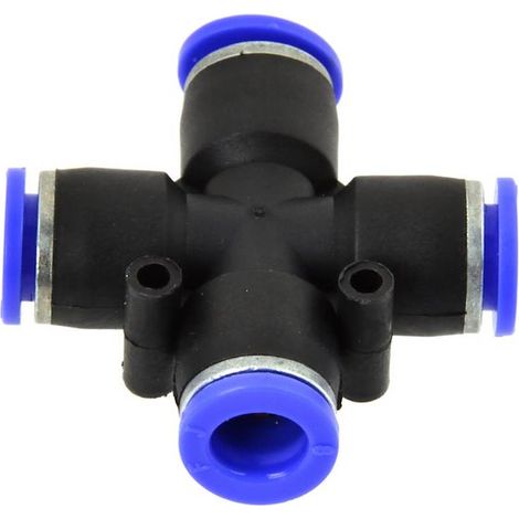Connettore automatico a croce per tubo flessibile PU/PE da 6 mm (25/50/500) (1/2)