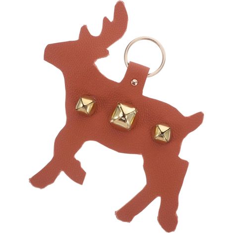 de porte rustique de Noël avec renne et carillon décoratif (1/5)