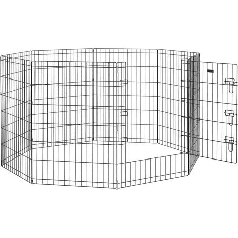 Enclos modulable pour chiens, lapins et rongeurs, clôture pour petits animaux, intérieur et extérieur, 61 x 91 cm, noir. (1/5)
