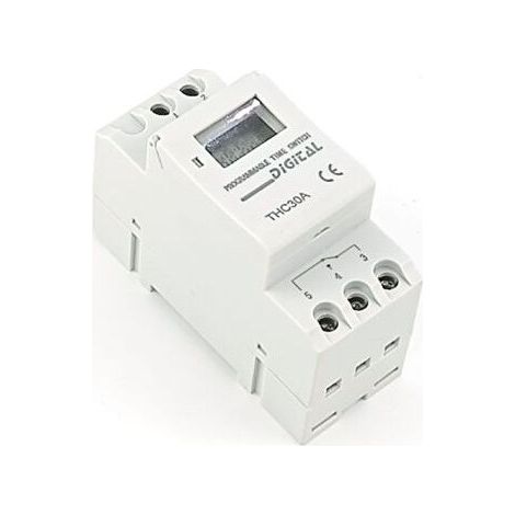 220V DIN Rail Digital Timer - Programmable Time Controller for Household Electrical Panel (1/2)