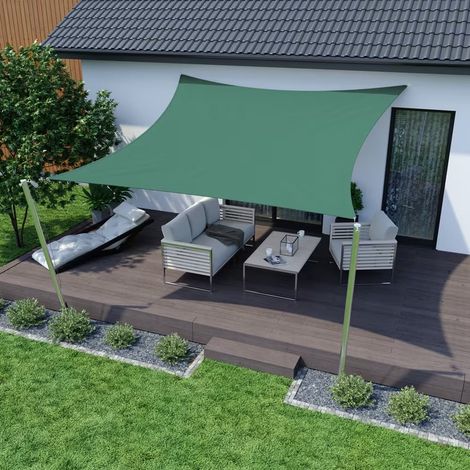 TRADE SHOP - Vela Tenda Quadrata Parasole Protezione Sole Ombreggiatura Giardino 3x3mt Verde 017032 - (1/5)