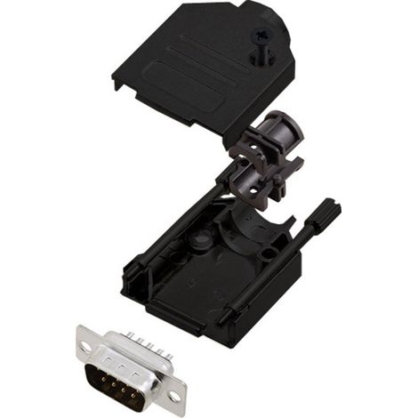 encitech DTZK09-BK-DMP-K 6355-0101-21 D-SUB Stiftleisten-Set 180 ° Polzahl: 9 Lötkelch 1 St.