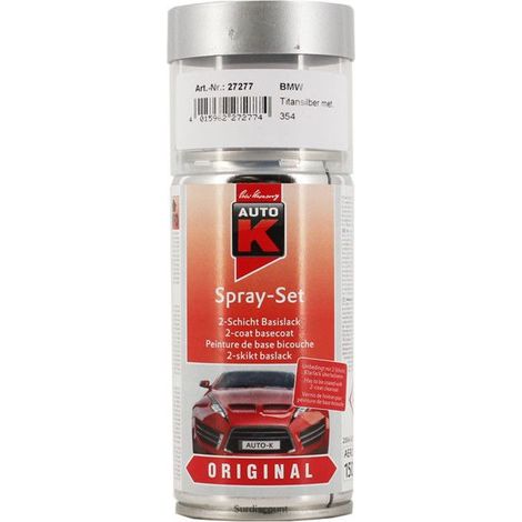 Peinture aérosol - AUTO K - 354 TITAN SILBER MET - Gris métallisé - 150 ml - Réparation carrosserie BMW (1/4)