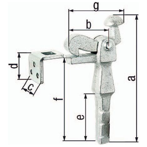 Puerta de hierro fundido gris, galvanizado 6,5 mm GAH