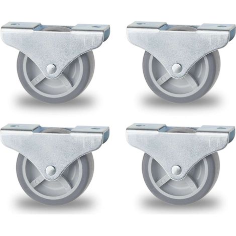 4x roulette meuble 25mm caoutchouc soft anti rayure gris universelle mini rouleau noir pied lit casier chariot poubelle rangement table roue (1/2)