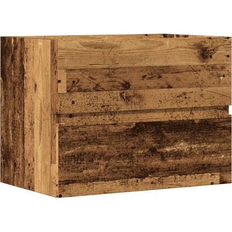 Armoire de salle de bain vintage avec grand espace de rangement 60 x 38,5 x 45 cm en bois d'ingénierie vieux bois (1/5)