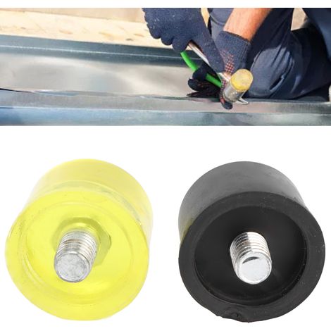 2 Jeux de têtes de marteau en caoutchouc de rechange, accessoires maillet jaune et noir, diamètre 35 mm (1/5)