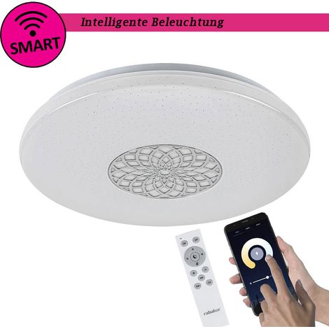 Plafonnier LED RGB 24W 39,5cm chrome Ophelia Rabalux (1/5)