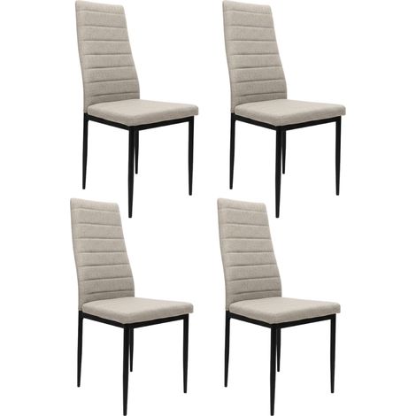 Set Sedie Imbottite Ecopelle 41x54x95 cm Cucina Soggiorno Sala Pranzo x4 tessuto tortora
