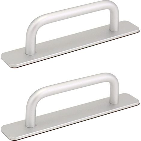 2 Pièces Poignée de Porte de Grange Coulissante, Traction de Poignée de Porte Coulissante avec Plaque Acier Inox pour Portes de Grange Armoire Placard - 160MM (1/5)