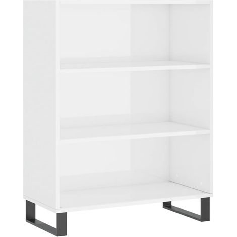 Maison Exclusive - Scaffale Bianco Lucido 69,5x32,5x90 cm in Legno Multistrato