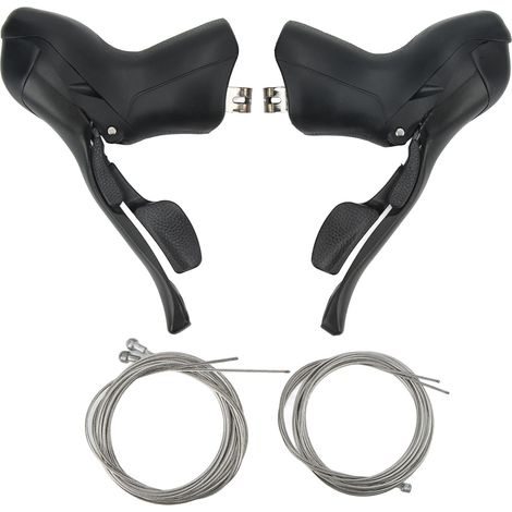 1 paire de leviers de frein et de dérailleur 2x8 vitesses pour vélo de route, avec câble de frein et âme de dérailleur.