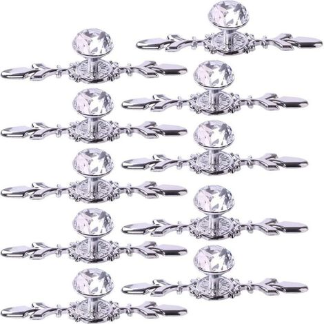 Poignées de tiroir en cristal, 10 pièces boutons d'armoire en diamant de 4,7 pouces, poignées d'armoire, poignées de garde-robe, cuisine, chambre à coucher, salle de bains, quincaillerie de meubles (1/4)
