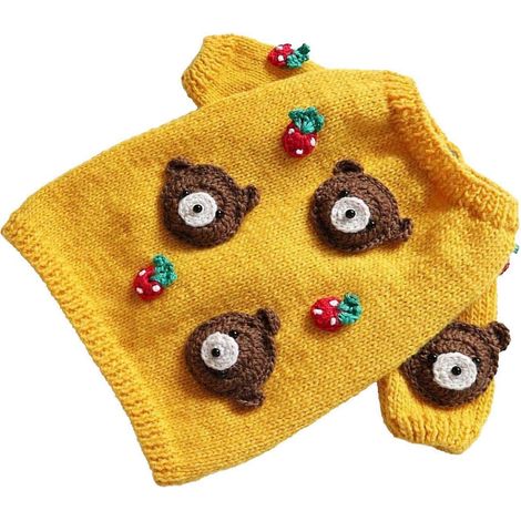Pull tricoté pour chien, motif mignon, doux, chaud, confortable et élégant, pour petits chiens. (1/2)
