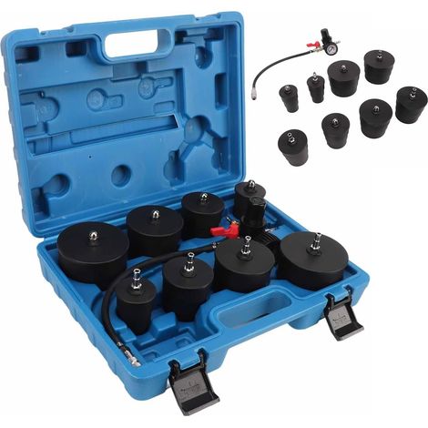 Turbo System Leak Tester, 9 Pieces Boost Leak Test Kit, Cooling System Boost Leak Test with Pressure Gauge Tester, Pressure Tester 60 Bar to 80PSI (1/5)