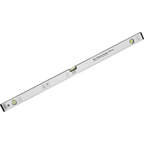 Aluminium Wasserwaage Bau Messwaage Richtwaage 100 cm mit 3 Libellen Messskala