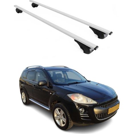 OMAC Dachträger Querträger für Peugeot 4007 2007-2012 – Abschließbar – Max. 75 kg – 2 Stangen Stahl Silber (1/5)