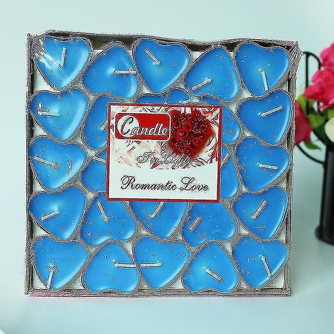 Blessed 50pcs/box Love Heart Tealight Candles Smokeless Candle Valentine Proposal Giftcandles (1/4)