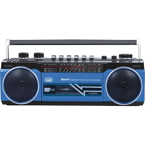 Trevi RR 501 BT Stereo Boombox Enceinte portable Bluetooth, USB, SD, MP3, Bleu