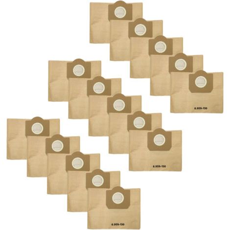Sacs WD3 pour Aspirateur 6.959-130.0, lot de 15 Sacs d'aspirateur Premium Filtres en Papier Sacs Filtrants pour Krcher MV3 WD3P (1/5)